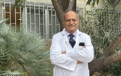 Justo Hernández en la Facultad de Ciencias de la Salud. Foto: L. García