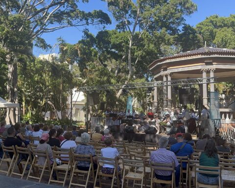 Grupo folclórico canario en Plaza del Príncipe. Foto: P. Afonso