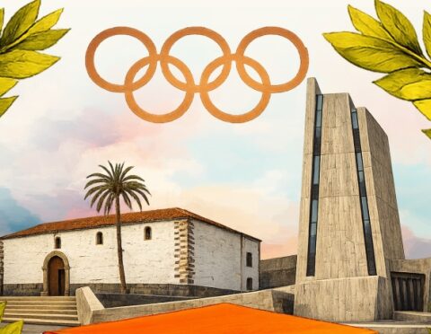 Cartel anunciador de la XXIII Feria del Libro de Adeje bajo la temática olímpica. Foto: Ayuntamiento de Adeje