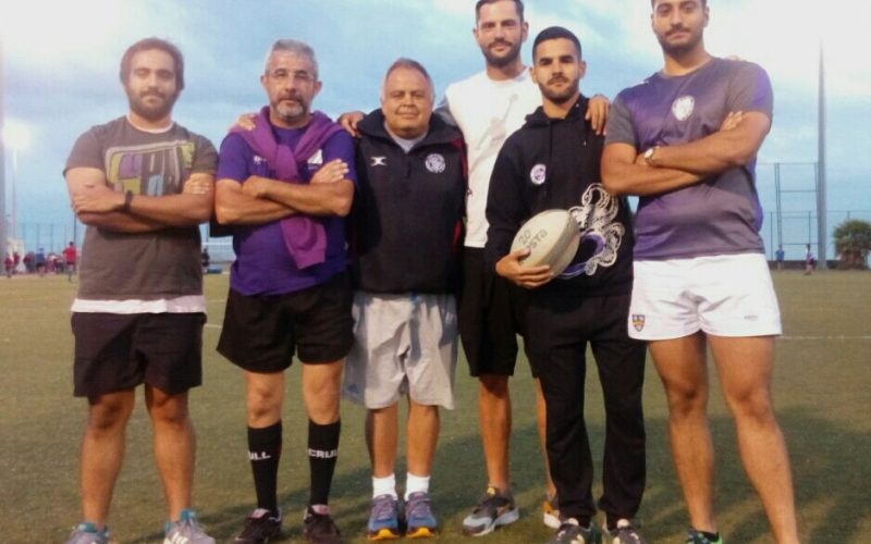 Entrenadores, capitanes y directivo del Club rugby Universidad de La Laguna. Fuente: Mª Fernanda Suárez