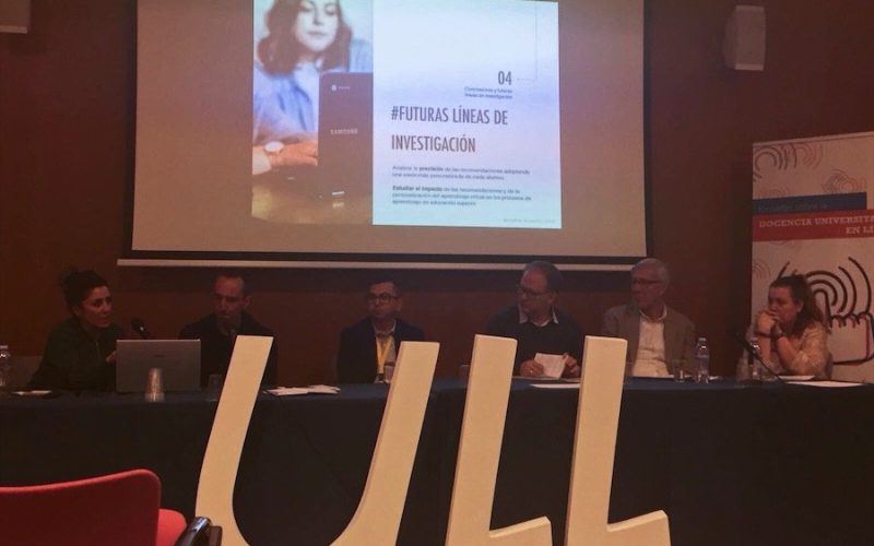 Nagore Ipiña, Iñigo Arriaran, Pablo Torres, Ignacio Blanco, Miguel Zapata y Alicia García en las II Jornadas sobre Docencia Universitaria en Línea
