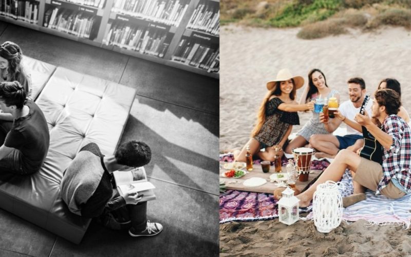 Biblioteca y playa