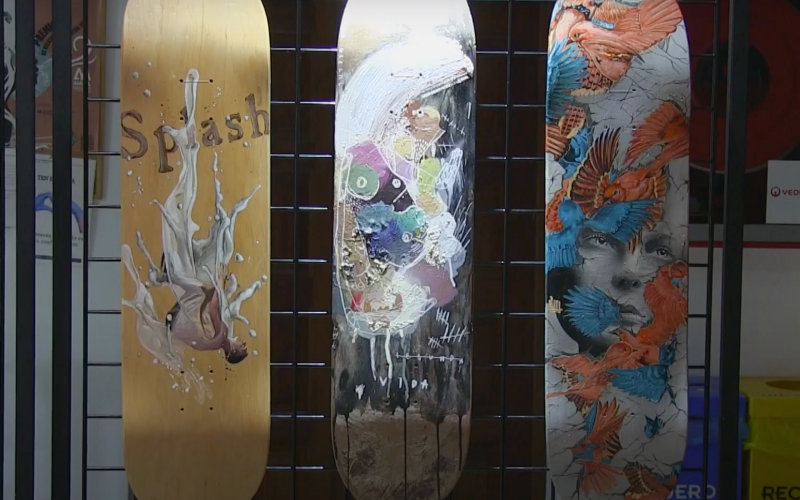 art on skateboard