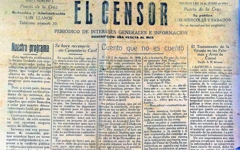 Localizan en la Biblioteca de la ULL el primer ejemplar del periódico 'El Censor'