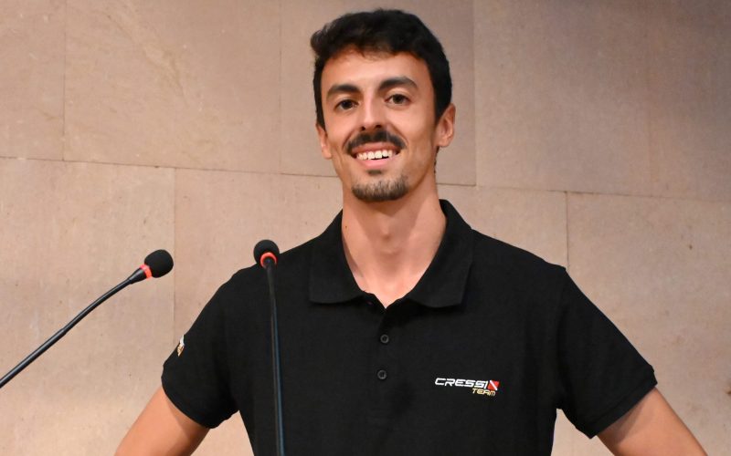 Felipe Ravina durante la proyección en el Aula Magna