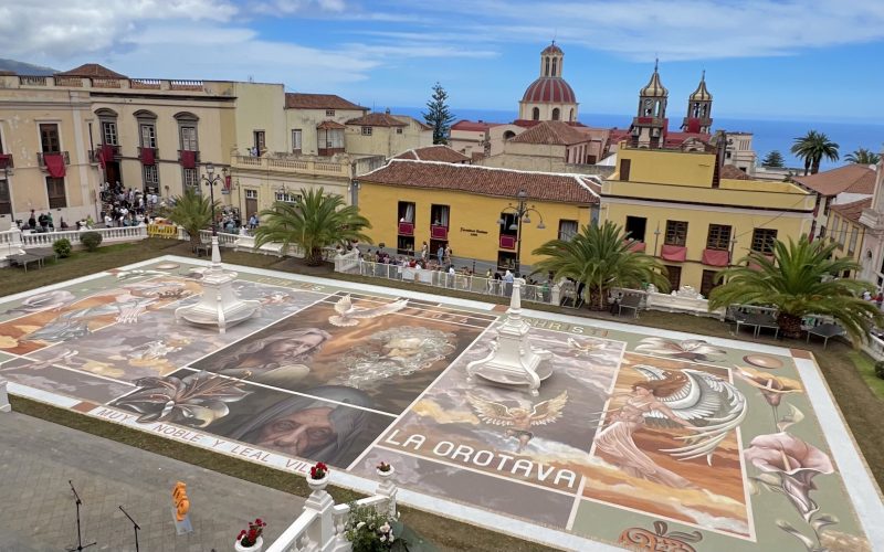 Alfombra de arena volcánica Corpus Christi La Orotava 2024. Foto: Victoria H.