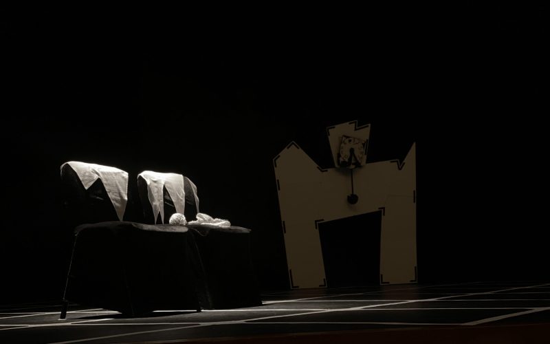 Escenografía principal de 'La Cantante Calva'. Foto: N. Santana