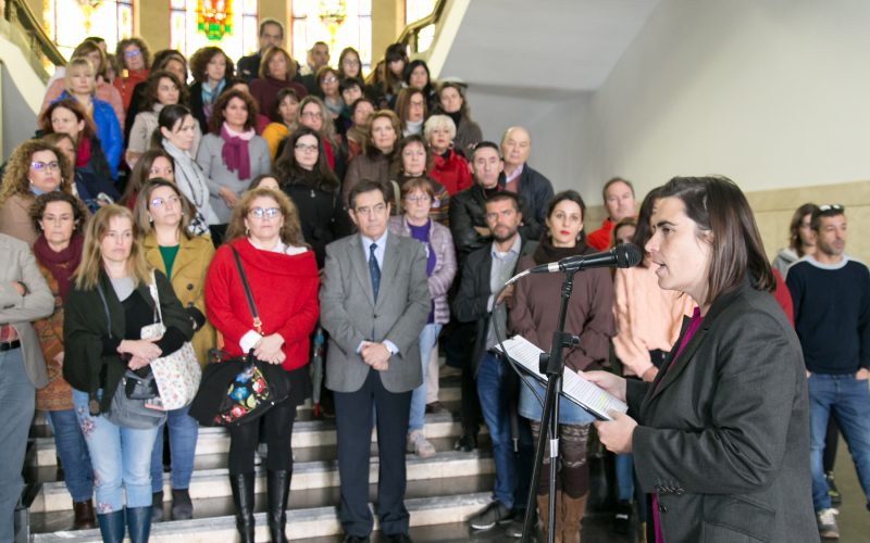 Lectura en la ULL del manifiesto por la igualdad entre mujeres y hombres.