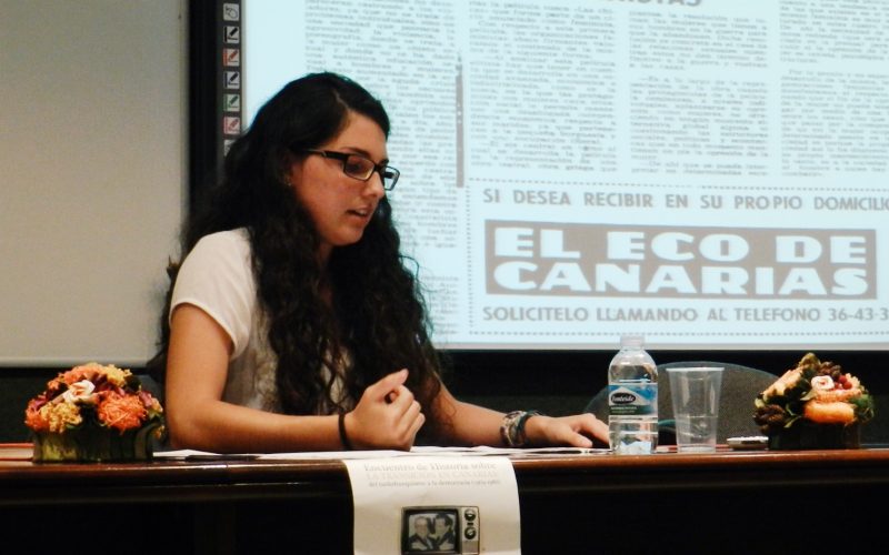 Valeria Ciara Cabrera Suárez en el III Encuentro de Historia en la Universidad de La Laguna.