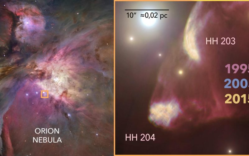 Un equipo de investigación del IAC consigue analizar el impacto de un jet protoestelar en la Nebulosa de Orion