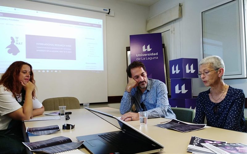 María Barreto, Kevin Rodríguez Wittmann y Ana Viña Brito en el seminario Mujeres en los Archpiélagos Atlánticos