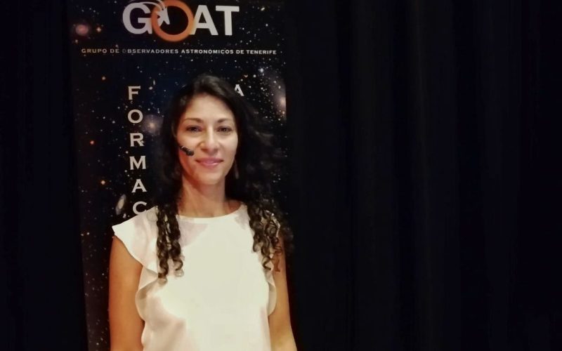 Nayra Rodríguez Eugenio en el Salón de Actos del Museo de la Ciencia y el Cosmos. Foto: PULL