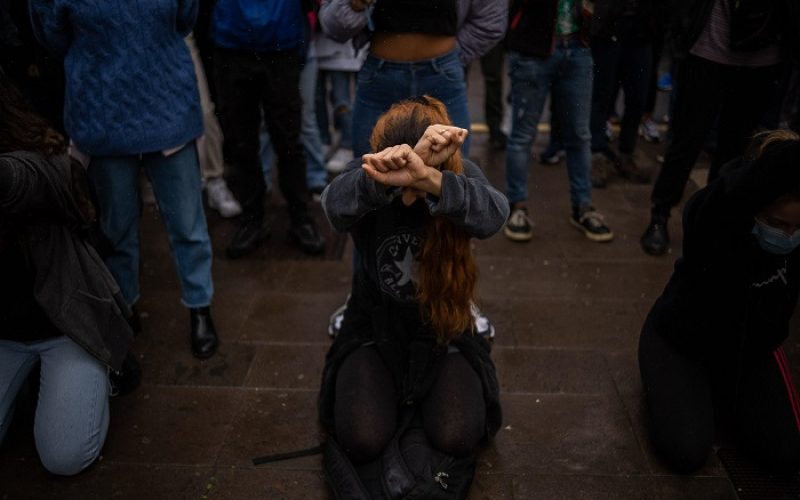 Concentración de estudiantes frente a los Juzgados de La Laguna