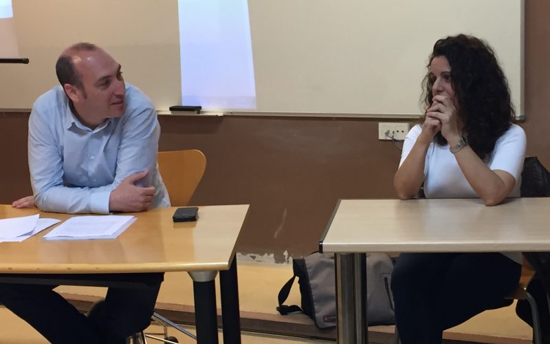 Joan Tusell y Trinidad Deiros en la Facultad de Ciencias Políticas, Sociales y de la Comunicación