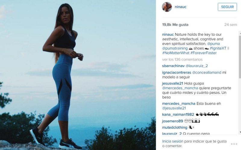 Nina Urgell (@ninauc) en un post publicitario para Puma