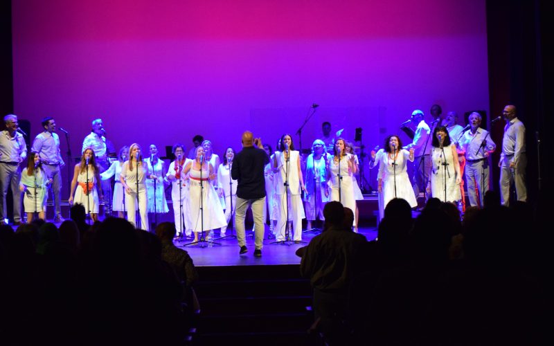 El coro en su último concierto el pasado 4 de junio en el Paraninfo de la ULL. Foto: S. E.