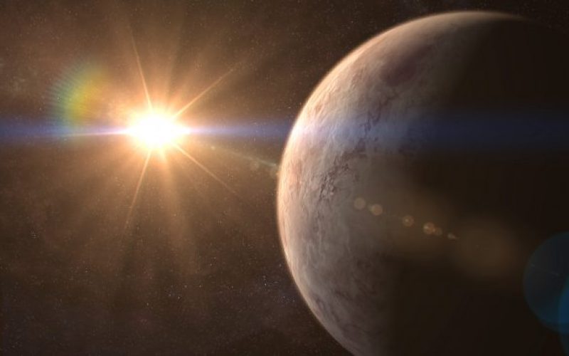 Diseño artístico de la supertierra GJ 536 b y su estrella. Crédito: Gabriel Pérez, SMM (IAC).