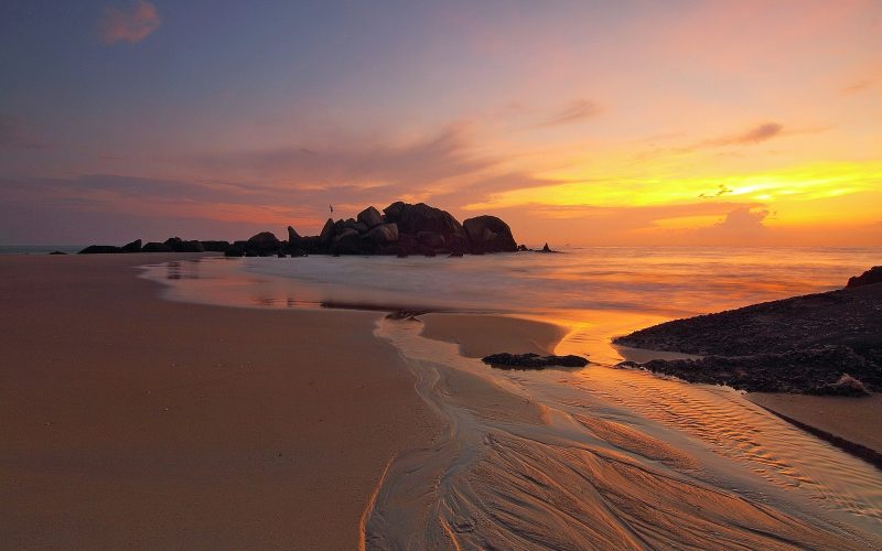 atardecer de una playa
